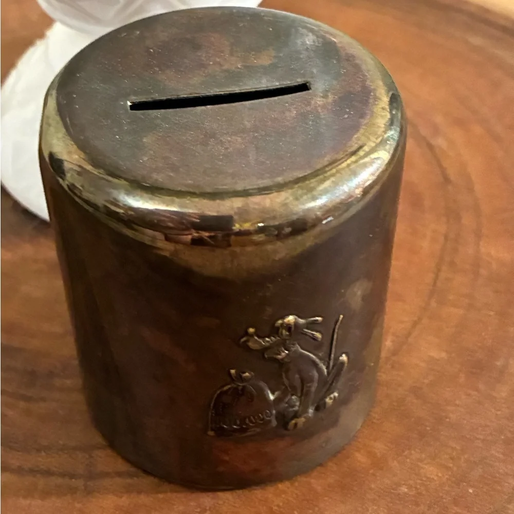Rare Vintage Nickel Silver Pluto Coin Bank with Key, Excellent Condition